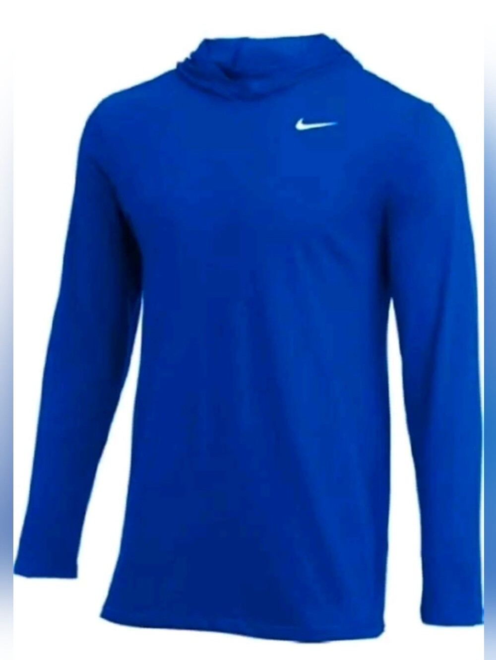 NEW NIKE Dri T-Shirt Mens Lightweight Hoodie Long Sleeve T- Shirt Royal Blue